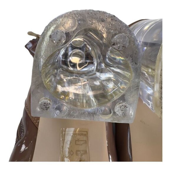 Cape Robbin Womens Patent Leather Clear Chunky Heels Ankle Bootie Brown Size 8.5 - Picture 8 of 11